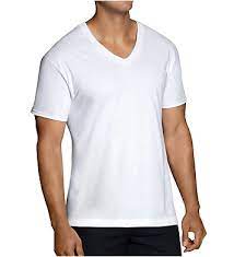 Photo 1 of Fruit Of The Loom Tall Man White V-Neck - 6 Pack 6P2VTAM--- small
