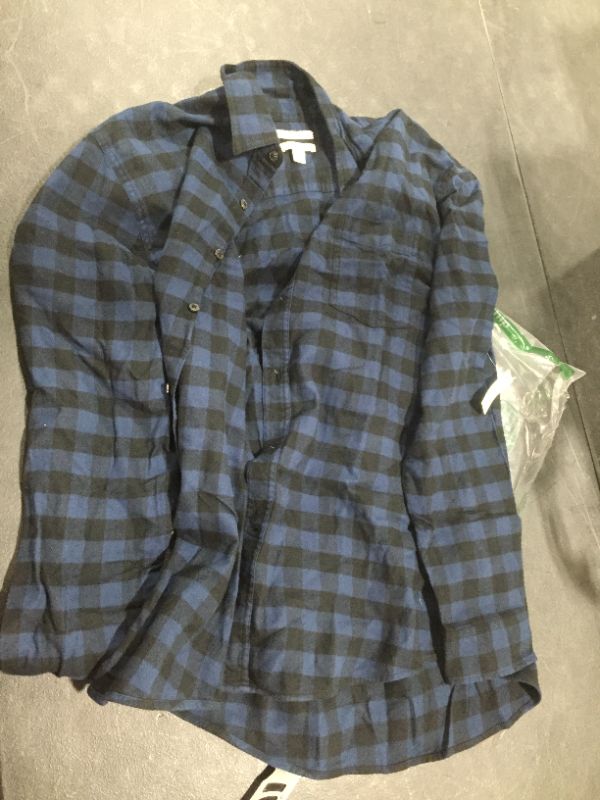 Photo 1 of amazon essential plaid blue--- size large