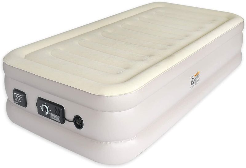 Photo 1 of Aria Twin Inflatable Air Mattress with ConstantComfort Built-in Pump, Self-Inflating Air Bed Maintains Selected Firmness for Luxurious All-Night Sleep Comfort
