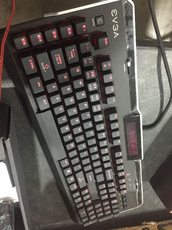 Photo 2 of EVGA Z10 Gaming Keyboard, Red Backlit LED, Mechanical Brown Switches, Onboard LCD Display, Macro Gaming Keys, 802-ZT-N101-KR
