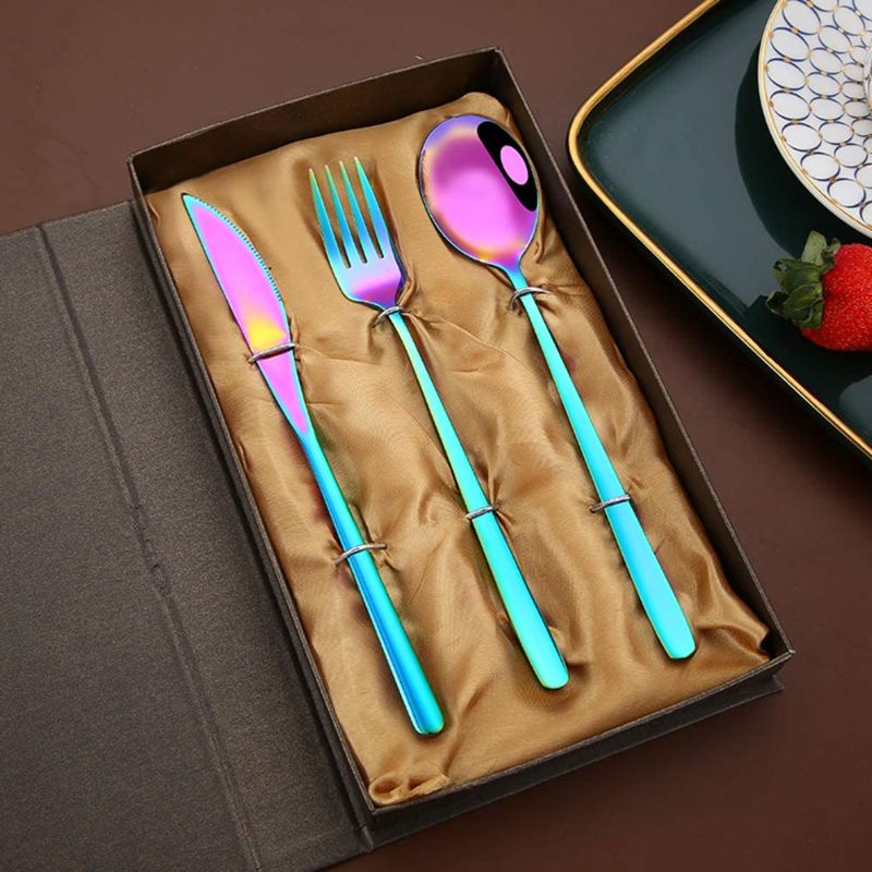 Photo 1 of 2pk Fullgaden Stainless Steel Flatware 3 Pieces Tableware Set Including Knife/Fork/Spoon for Home, Kitchen & Restaurant W/Gift Case, Color