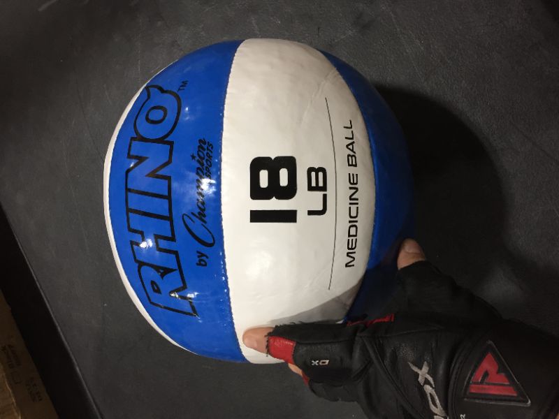 Photo 2 of 18 LB RHINO LEATHER MEDICINE BALL