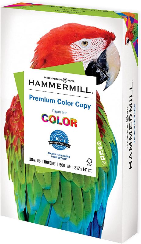 Photo 1 of Hammermill 8-1/2 x 14 Inches 28 Pounds 100 Brightness Color Copy Digital Paper,
