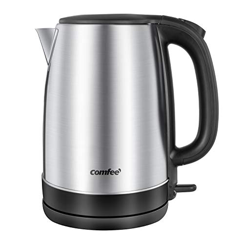 Photo 1 of COMFEE' 1.7L Stainless Steel Electric Tea Kettle, BPA-Free Hot Water Boiler, Cordless with LED Light, Auto Shut-Off and Boil-Dry Protection, 1500W Fast Boil
