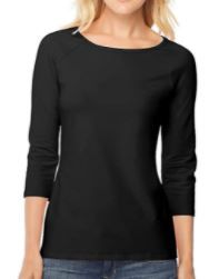 Photo 1 of Hanes Women's Stretch Cotton Raglan Sleeve Tee--- small
