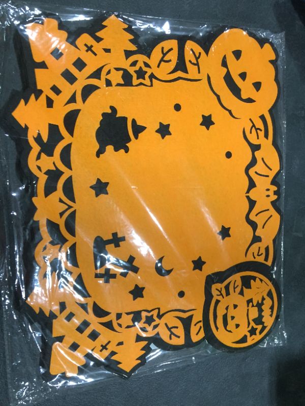 Photo 1 of Feuille Halloween Placemats Set of 4 Felt Jack O’ Lantern Placemats
