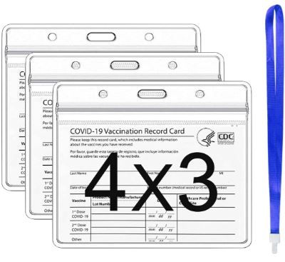 Photo 1 of 10 Pack-CDC Vaccination Card Protector 4 X 3 Inches Immunization Record Vaccine Cards Holder, ID Card Name Tag Badge Cards Holder, Clear Vinyl Plastic Sleeve with Waterproof Type Resealable Zip--- 22 packs
