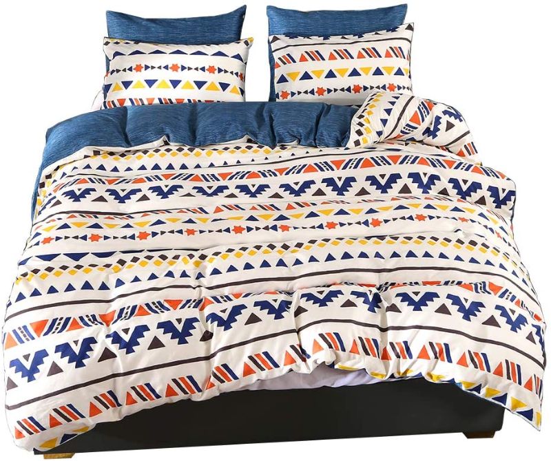 Photo 1 of boho king duvet set triangle colorful bedding-- king