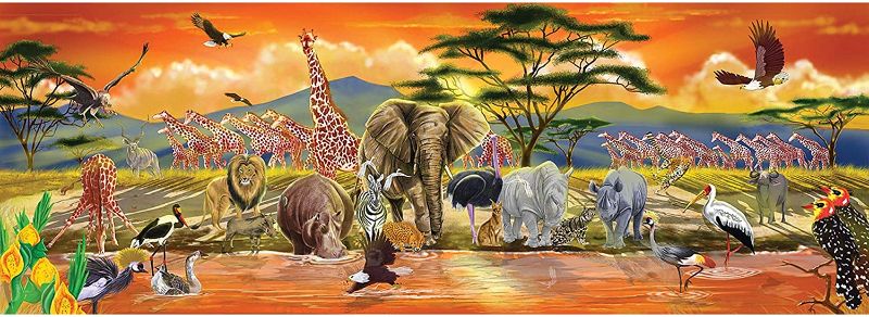 Photo 1 of Melissa & Doug African Plains Safari Jumbo Jigsaw Floor Puzzle (100 pcs, over 4 feet long)
