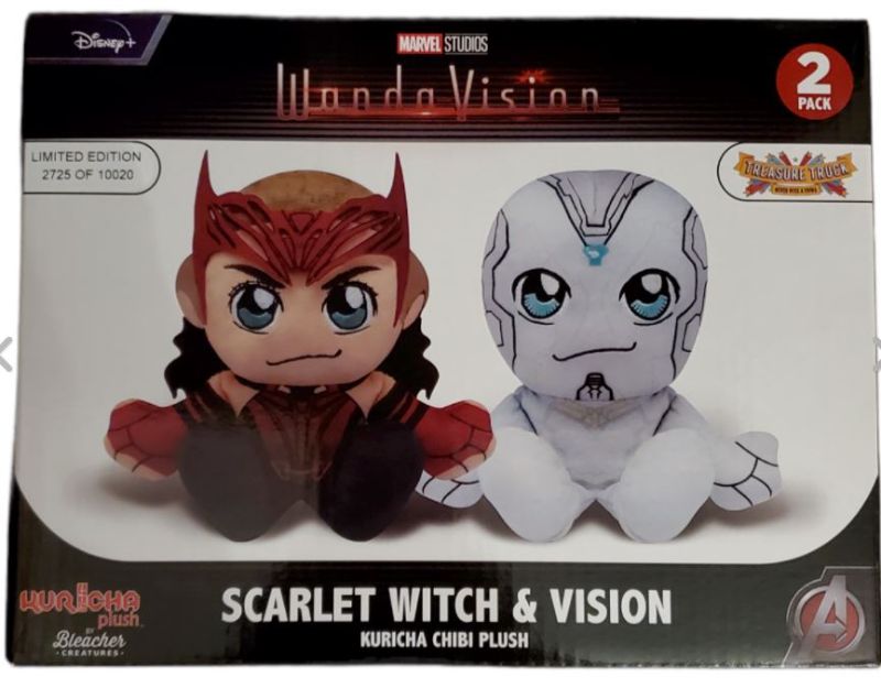 Photo 1 of Marvel Wandavision Scarlet Witch & Vision Kuricha Chibi Plush Set Disney - New
