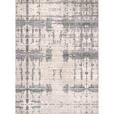 Photo 1 of Ariana Machine Washable Light Gray 5 ft. x 8 ft. Abstract Indoor Area Rug