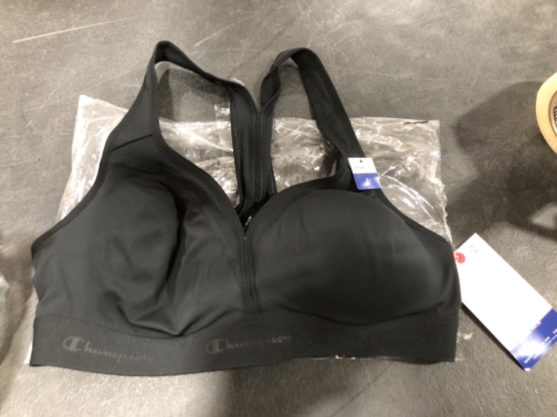 Photo 1 of CHAMPION BLACK SPORTS BRA, SIZE MODERATE L