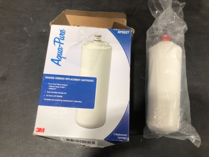 Photo 2 of AQUACREST AP5527 Reverse Osmosis Pre and Post Water Filter Cartridge, Replacement for Aqua-Pure AP5527, 5598101, AP-RO5500, APRO5500 Reverse Osmosis System (1 Set), MISSING ONE FILTER
