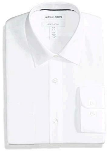 Photo 1 of Essentials Men's Regular-Fit Wrinkle-Resistant, White, Size 16.0