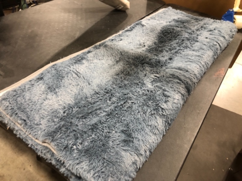 Photo 1 of 100 X 60 INCHES BLUE FUZZY HOME RUG