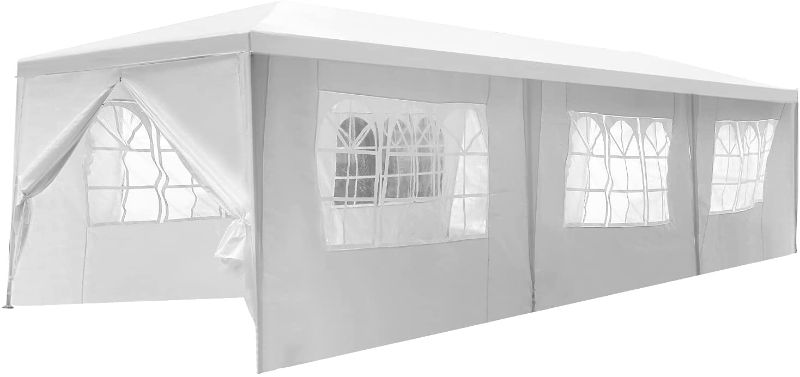 Photo 1 of 10'x30' White Outdoor Gazebo Canopy Wedding Party Tent 8 Removable Walls -8
