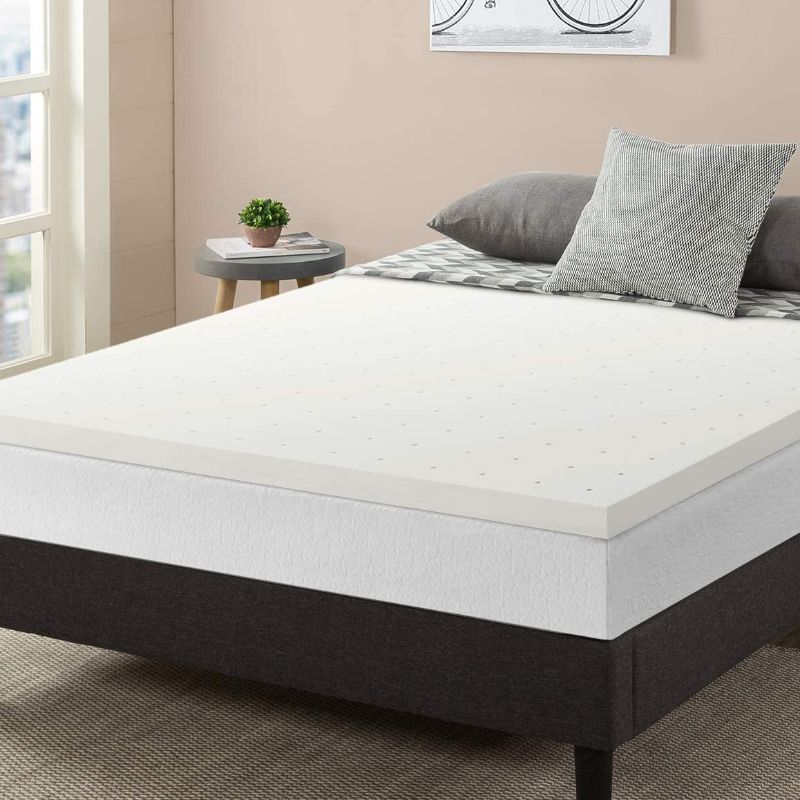 Photo 1 of 2 Inch Ventilated Memory Foam Mattress Topper, CertiPUR-US Certified, Twin XL, White