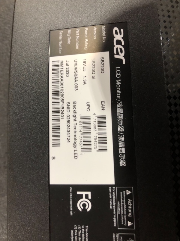 Photo 2 of Acer SB220Q bi 21.5 Inches Full HD (1920 x 1080) IPS Ultra-Thin Zero Frame Monitor (HDMI & VGA Port), Black
