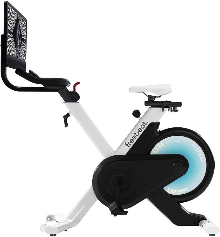 Photo 1 of Freebeat Stationary Bike, 180° Rotatable 21.5" Screen & Comfortable Seat Cushion, 35 Adjustable Resistance Spin Bike, Space-Saving Indoor Cycling Bike for Home Gym, Built-In App, Flywheel Smooth Quiet
