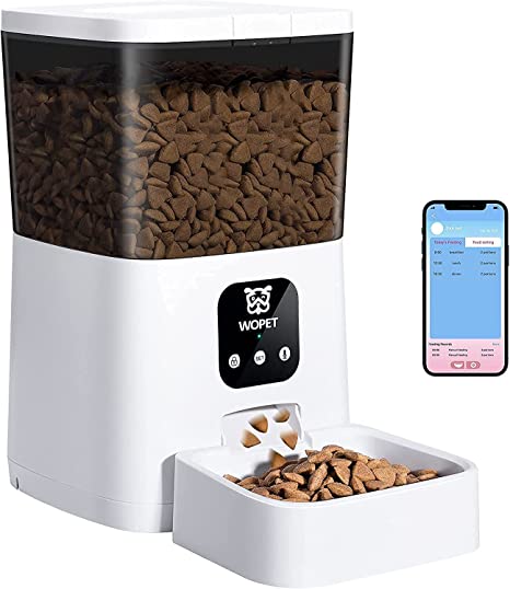 Photo 1 of WOPET Automatic Cat Feeder,7L WiFi Enabled Smart Food Dispenser for Cats Dogs,App Remote Control and Up to 8 Meals per Day 10s Voice Recorder
