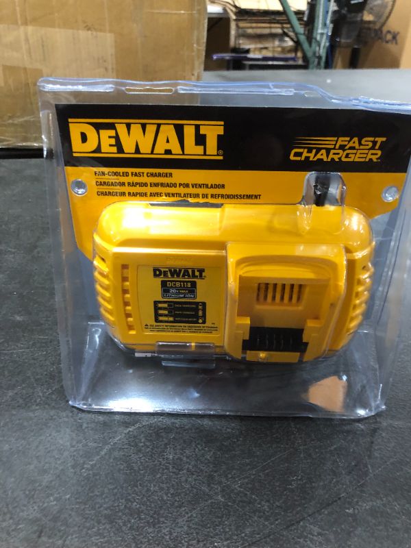 Photo 1 of DEWALT 20-Volt MAX Lithium-Ion Fan Cooled Fast Battery Charger