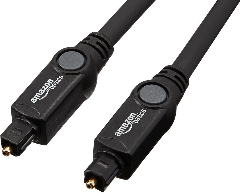 Photo 1 of Amazon Basics Digital Optical Audio Toslink Cable for Sound Bar, TV - 6 Feet (1.8 Meters)
