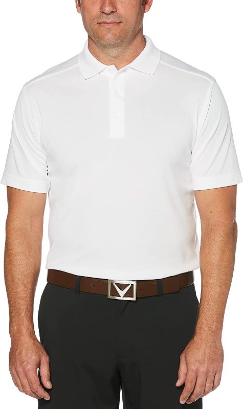 Photo 1 of Callaway Men's Golf Short Sleeve Core Performance Polo Shirt, WHITE, SIZE M
