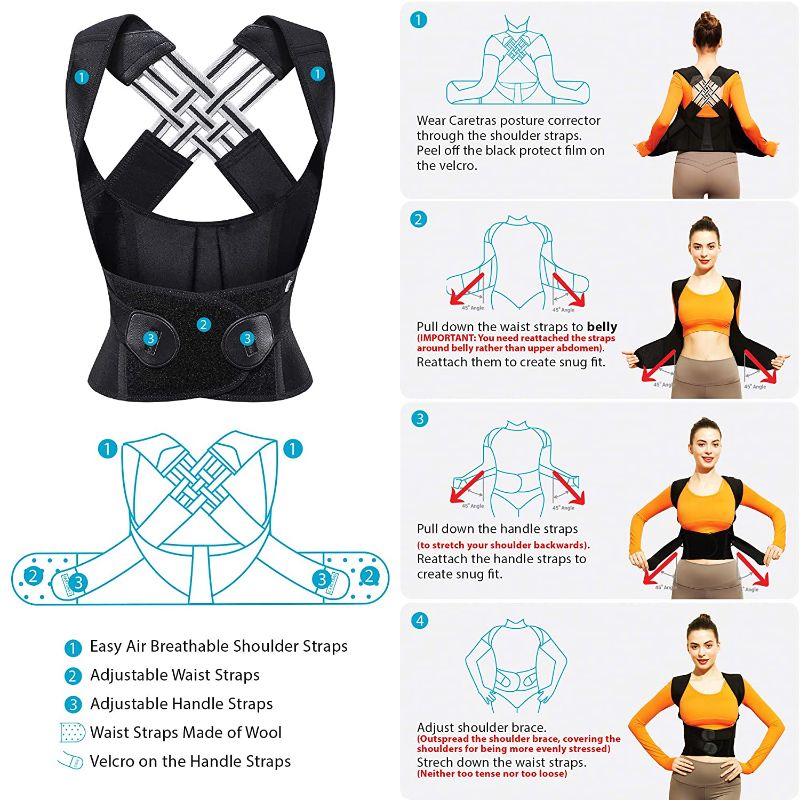 Photo 1 of Posture Corrector for Women & Men, Caretras Back Brace & Shoulder Brace with Lumbar Support, Adjustable Breathable Back Support for Improving Posture & Back Pain Relief (XL 37''-42'')
