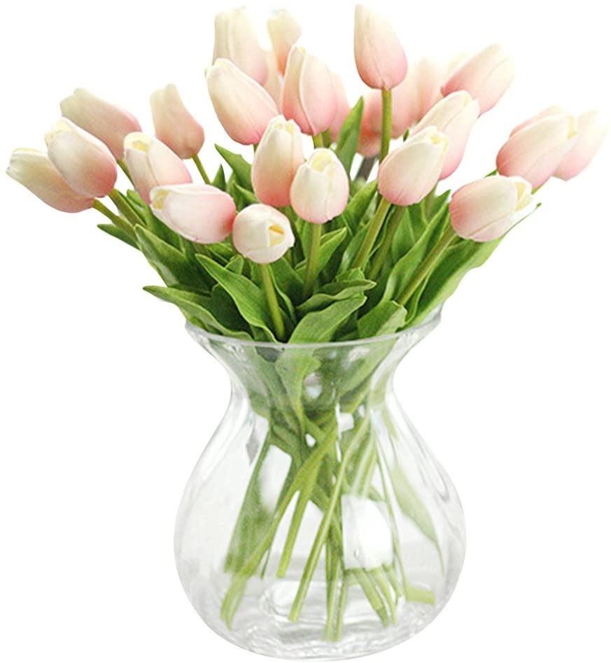 Photo 1 of 30 pcs Real-touch Artificial Tulip Flowers Home Wedding Party Decor
