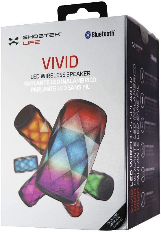 Photo 1 of Ghostek Life Vivid LED Wireless Bluetooth Speaker - Black Sparkle / Multi LED
