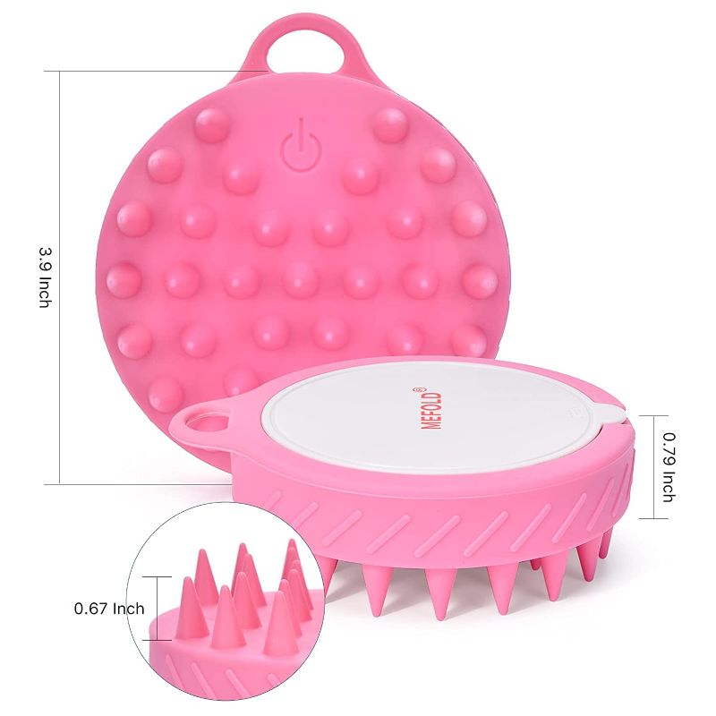 Photo 1 of Mefold Sonic Scalp Hair Shampoo Brush, Electric Care Hair Clean Brush, PINK