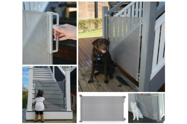 Photo 1 of Perma Outdoor Retractable Baby Gate Extra Wide up to 71 Gray 2741