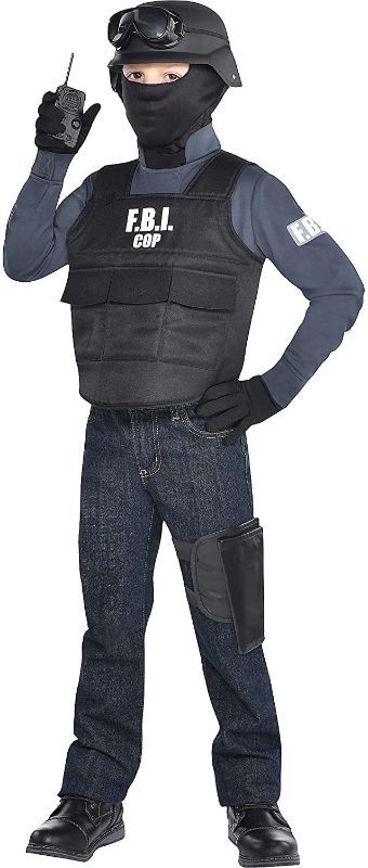 Photo 1 of Party City F.B.I. Halloween Costume for Boys, Medium (8-10), Includes Helmet, Walkie Talkie, Goggles and More
