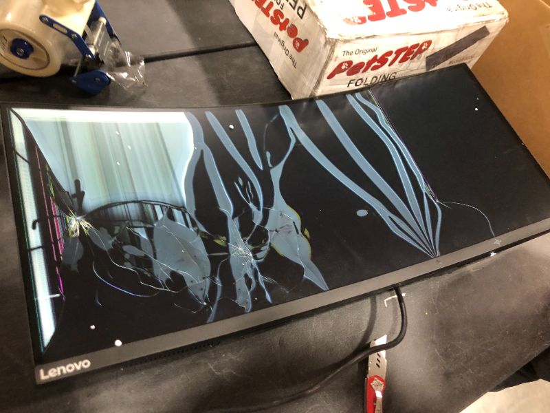 Photo 1 of LENOVO WIDESCREEN MONITOR, SCREEN HEAVILY DAMAGED