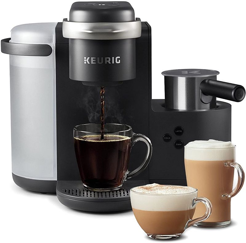Photo 1 of Keurig K-Cafe Single-Serve K-Cup Coffee Maker, Latte Maker and Cappuccino Maker, Comes with Dishwasher Safe Milk Frother, Coffee Shot Capability, Compatible With all Keurig K-Cup Pods, Dark Charcoal
