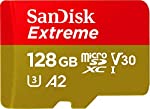 Photo 1 of SanDisk 128GB Extreme microSDXC UHS-I Memory Card with Adapter - C10, U3, V30, 4K, A2, Micro SD - SDSQXA1-128G-GN6MA