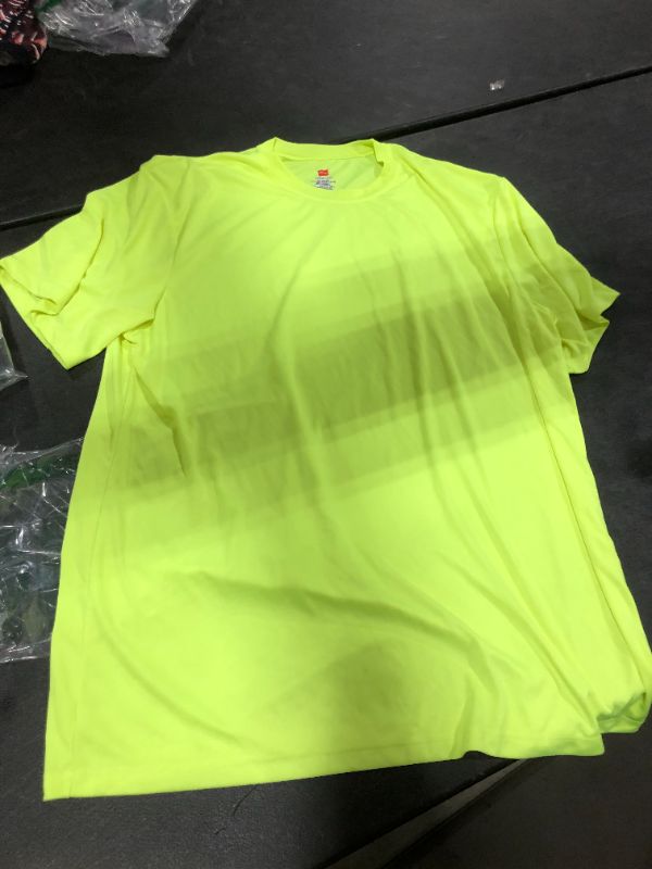 Photo 1 of HANES COOL DRI SWEAT WICKING SHIRT, HIGH VIS GREEN, SIZE XL