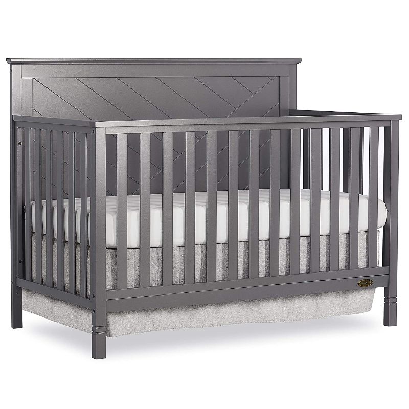 Photo 1 of Dream On Me Skyline 5 in 1 Convertible Crib, Storm Grey, 54x38x44 Inch (Pack of 1)
