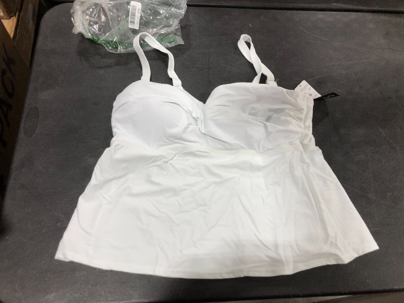 Photo 1 of Catalina Women's Plus Size Bandeau Tankini Top, SIZE 3XL, WHITE