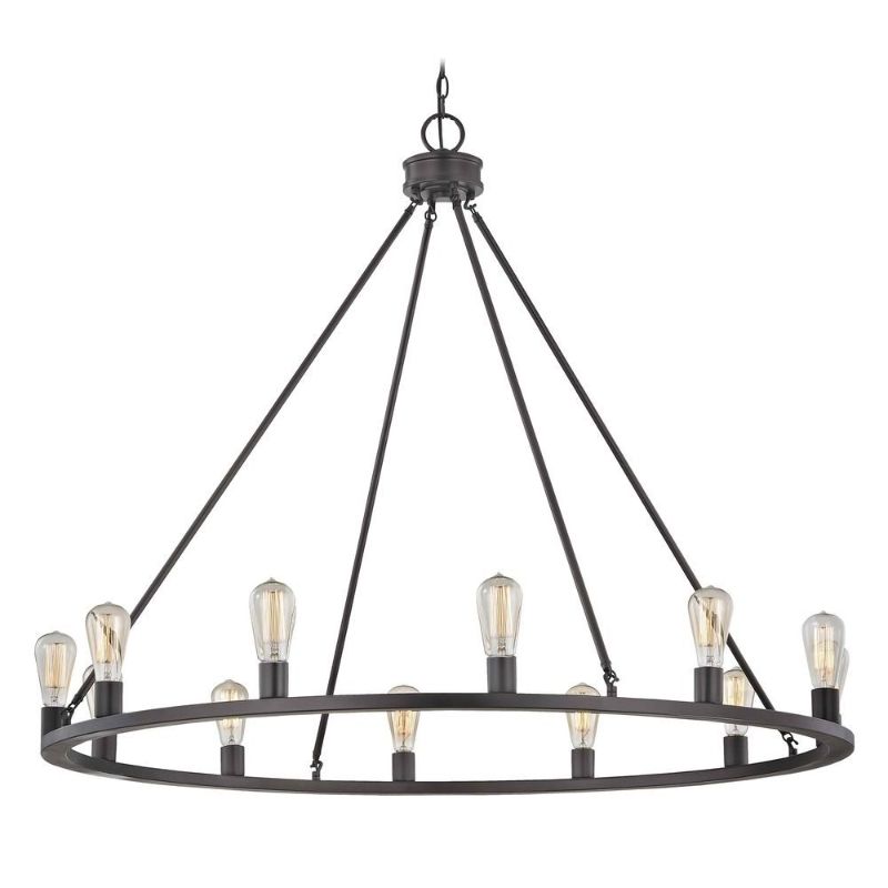 Photo 1 of BIG Black 12-light Metal Round Chandelier