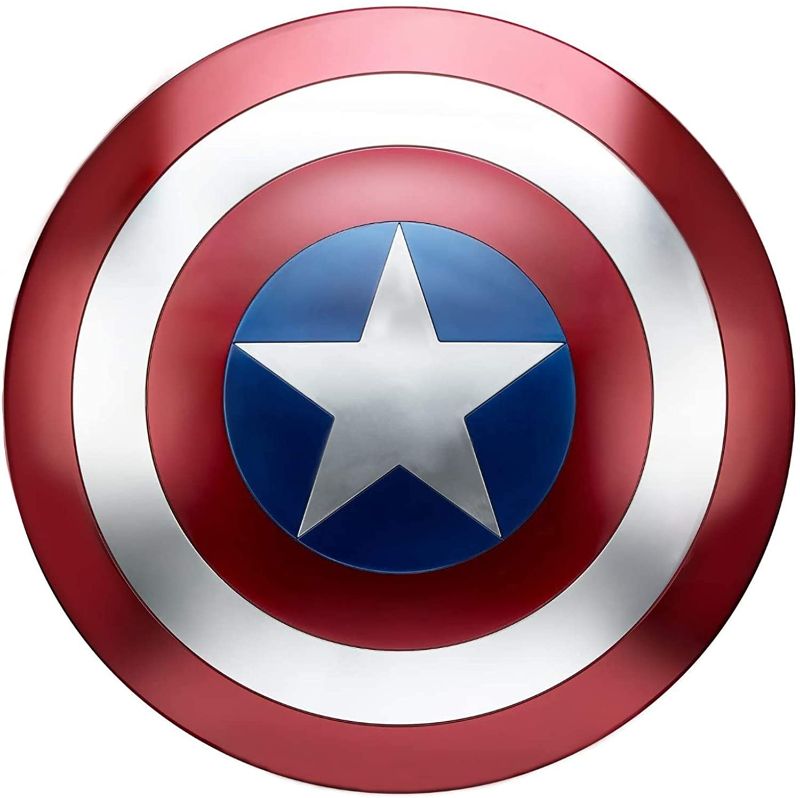 Photo 1 of Captain America Shield Metal 19" Real Captain America Cosplay for Adult Home Decoration
