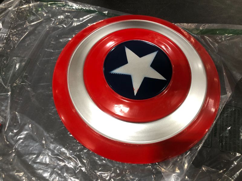 Photo 3 of Captain America Shield Metal 19" Real Captain America Cosplay for Adult Home Decoration
