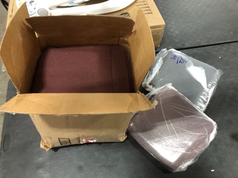 Photo 2 of BOX OF FOAM ACOUSTIC PANELS, SILVER AND BURGUNDY, UNKNOWN COUNT