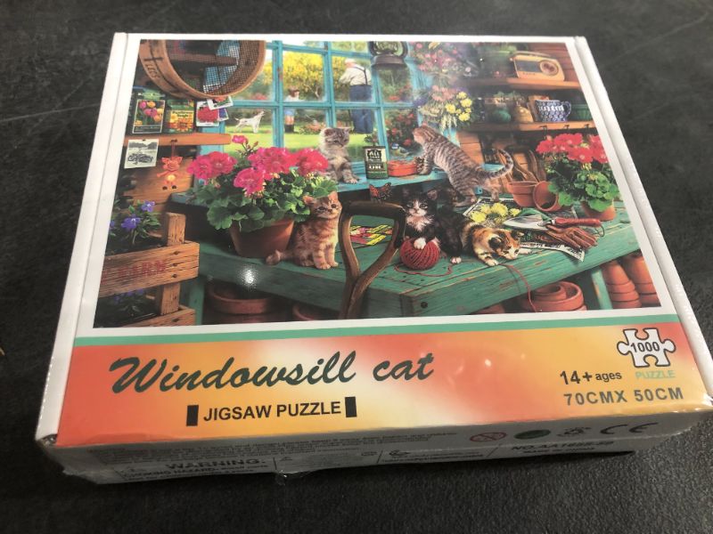 Photo 2 of Darrugo - Puzzles for Adults 1000 Piece - The Cat by The Windowsill - Large Jigsaw Puzzles Educational Intellectual Decompressing Fun Game Home Decoration Puzzle Gift 27.5" x 19.7"
