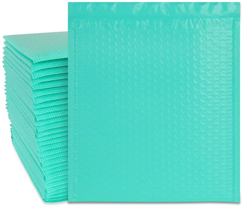 Photo 1 of 30PCS Poly Bubble Mailers 8.5”x 11” Teal Poly Bubble mailers Envelop Padded Envelopes Cushioned Self Seal Green Shipping Wrap Envelopes Small
