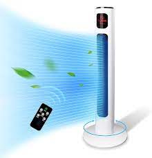 Photo 1 of BEYOND BREEZE Tower Fan with Remote, 90° Oscillating Bladeless Fan, 38 Inch, Quiet with 3 Speeds, Large LED Display, 12H Timer, 3 Modes, White Indoor Floor Fans for Home Bedroom Office Room
