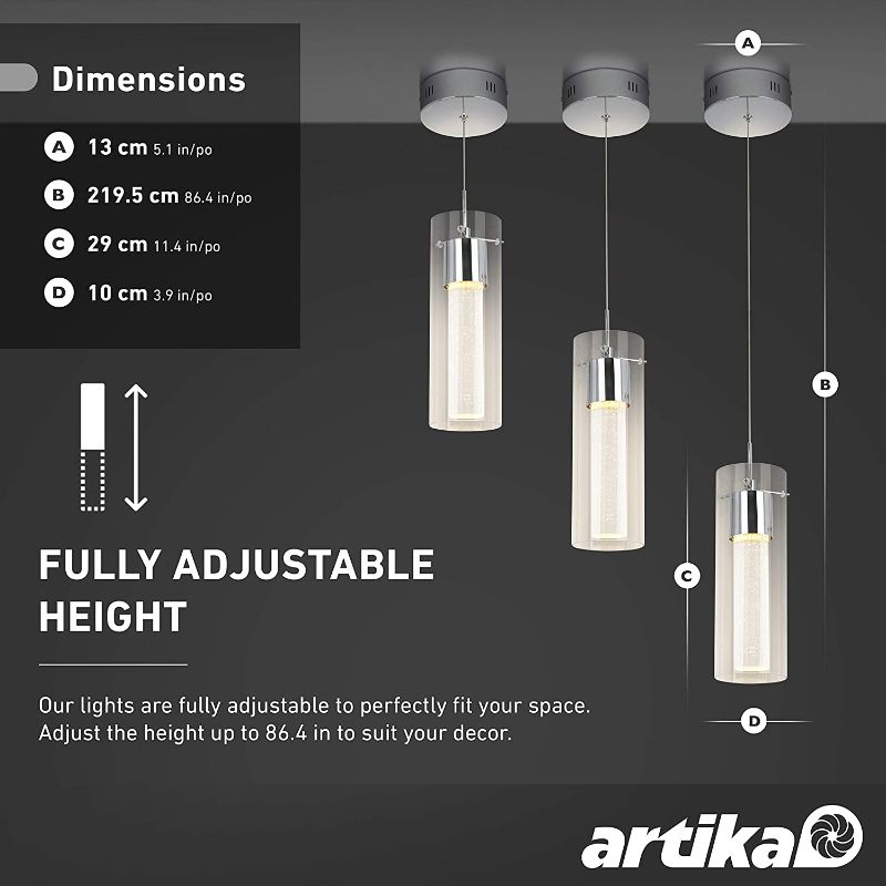 Photo 3 of Artika OME1L-HD1 Essence Chrome 1-Pendant LED Light Fixture