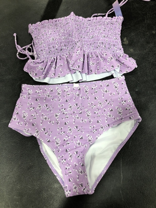 Photo 1 of Purple two piece woments bathing suit, SIZE S