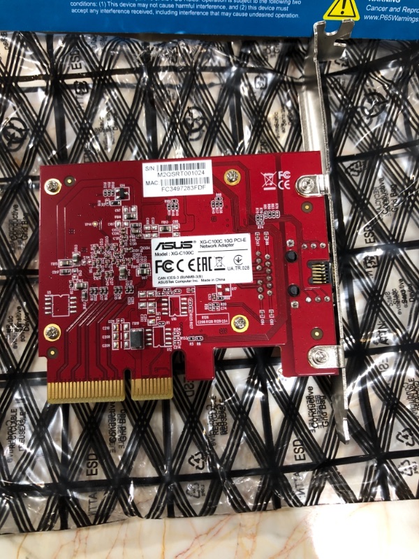 Photo 2 of Asus Network Adapter Card (XG-C100C)