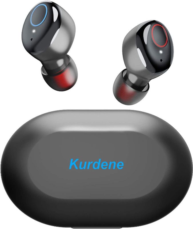 Photo 1 of Kurdene Wireless Earbuds,Bluetooth Earbuds with Charging Case Bass Sounds IPX8 Waterproof Sports Bluetooth Headphones with Mic Touch Control 24H Playtime -Black
